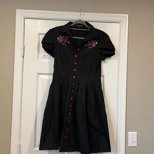Hell Bunny black embroidered retro dress